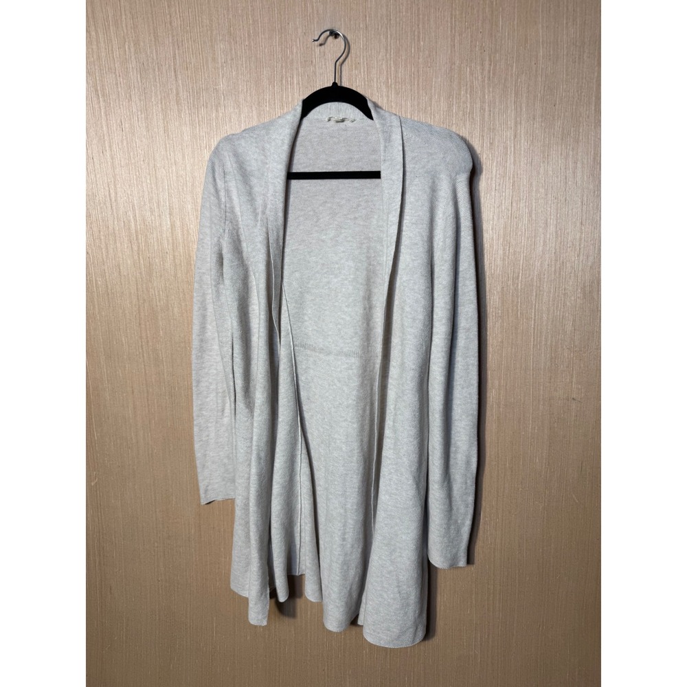 Eileen Fisher Peru XS Gray 100% Organic Cotton Open Front Cardigan Sweater